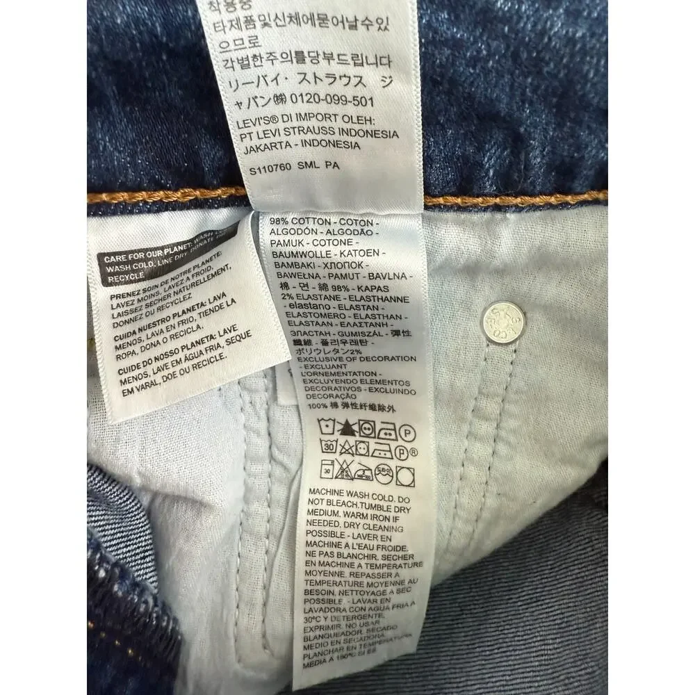 Levi's Premium Women Ribcage Bermuda High Rise Jeans Short Size 24 Blue NWT